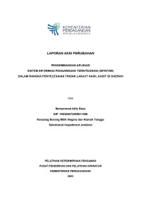 Image of LAPORAN AKSI PERUBAHAN PENGEMBANGAN APLIKASI SISTEM INFORMASI PENGAWASAN TERINTEGRASI (SIPINTAR) DALAM RANGKA PENYELESAIAN TINDAK LANJUT HASIL AUDIT DI DAERAH